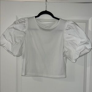 White Puff Sleeve Top